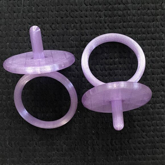 Replacement Pacifier 2ea Translucent lilac 4 Vintage Cabbage Patch Kids &Preemie - Picture 1 of 4